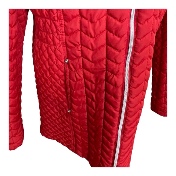 Today’s Designer Red Quilted Women's Puffer Jacket Size M - Picture 4 of 14